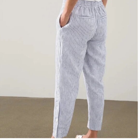 L Chico’s 100% Linen Striped Pants - Picture 3 of 13